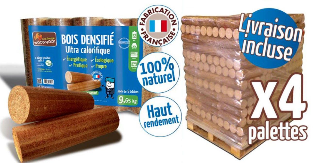 WOODSTOCK Kaminholz, 4 Paletten, 416 Säcke à 5 Holzscheite