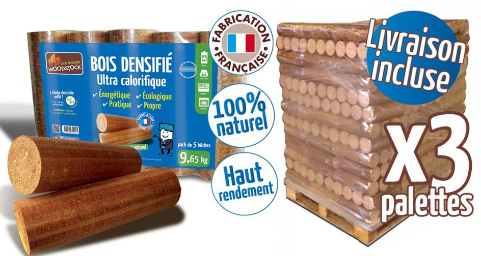 WOODSTOCK Kaminholz, 3 Paletten, 312 Säcke à 5 Holzscheite